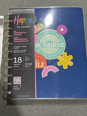 Happy Planner Big Horizontal layout 11 disks Sunshine cover